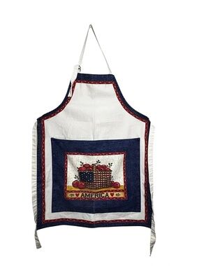 Kay Dee Designs Americana Basket Of Apples bib style apron, adjustable.